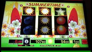 Summertime Risikospiel am Spielautomat! Zocken mit 300 Leiter und Five Jackpot! Merkur Magie