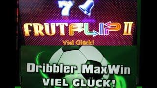 Fruit Flip 2 & Dribbler Max Win Gezockt! Risikospiel am Geldspielautomat bis 2€ Spieleinsatz! Merkur