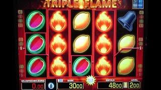 Triple Flame Risikospiel auf 2€ um die FLAMMEN! Merkur Magie Glücksspielserie am Automat