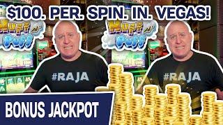 ⋆ Slots ⋆ $100. PER. SPIN. IN. LAS. VEGAS!!! ⋆ Slots ⋆ TWO HUFF N’ PUFF JACKPOTS at The Cosmopolitan