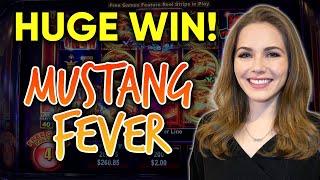 HUGE WIN! BACK 2 BACK BONUSES! Mustang Fever Slot Machine!!