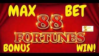 MAX BET SLOT BONUS WIN!! 88 Fortunes #pokie #pokies #Slot Machine