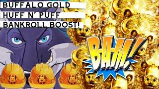 BAM!! BANKROLL BOOSTED! BONUS BIG WINS! Huff n' Puff & Buffalo Gold Slots! | Slot Traveler