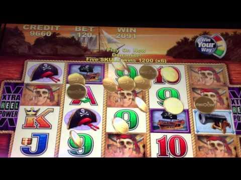 Captain Cutthroat Slot Machine SKULLS Big Win Line Hit