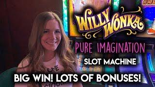 BIG WIN! MY BEST Session EVER! on Willy Wonka Pure Imagination Slot Machine!