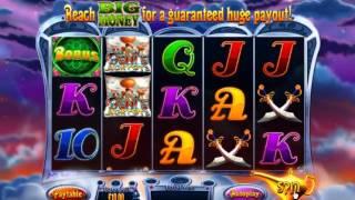 Genie Jackpots online slot. High stakes bonus features.