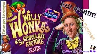 20 GAMES •FIRST ON YOUTUBE• Willy Wonka Pure Imagination Slot Machine Bonus & 3-Reel Oompa Loompa