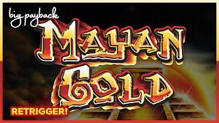 RARE RETRIGGER! Mayan Gold Slot - LOVE THIS GAME!