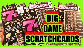 £200 SCRATCHCARD GAME"FULL £500s"CASH 7s DOUBLER"SPIN £100