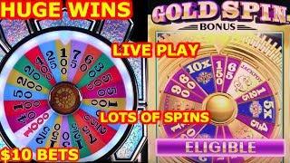 •WHEEL OF FORTUNE GOLD SPIN • $10 MAX BET • BIG WINS • 10X MULTIPLIER • LIVE PLAY •