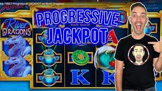 ⋆ Slots ⋆ My FIRST Progressive JACKPOT on River Dragons!