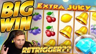 BIG WIN!!! Extra Juicy BIG WIN - Online slot played on CasinoDaddys stream
