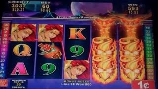 Phoenix Ablaze Slot Machine Bonus - 5 Free Spins Win with Stacked Wilds