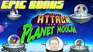 Super Moolah Bonus Win on Invaders Attack from the Planet Moolah