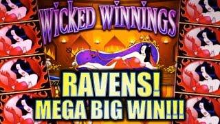 • HUGE MEGA BIG WIN!! • WICKED WINNINGS II & III - RAVENS!! Slot Machine Bonus (Aristocrat)