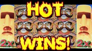 HOT HOT WINS!!  KONAMI * Great Moai * Chili Chili Fire Slots / Pokies