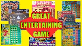 GAME ON....Money Spinner..Cash Lines.MEGA CROSSWORD.£100 LOADED.Cash Drop.£260,000 Gold.Scratchcards