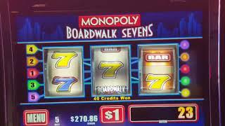 *$1 slots* $5 bet Monopoly Boardwalk 7s, Diamond jubilee, Easy money slot bonus.