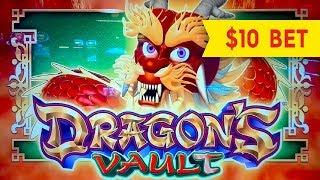 Dragon's Vault Slot - $10 Max Bet - BIG WIN BONUS, NICE!