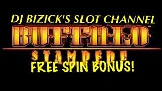 Buffalo Stampede Stampede Slot Machine! FREE SPIN BONUS! ~ BUFFALOOOOOO • DJ BIZICK'S SLOT CHANNEL