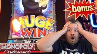 Monopoly Millionare BONUS and HUGE WIN with BOARDWALK Slot Machine live play