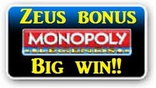 Monopoly Legends Slot Machine Big Win Zeus bonus