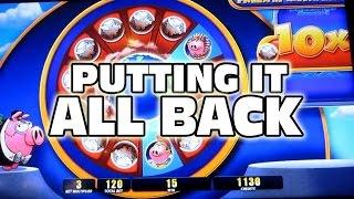 PUTTING THE BIG WIN ALL BACK - Casino Slot Machine Bonus Wins