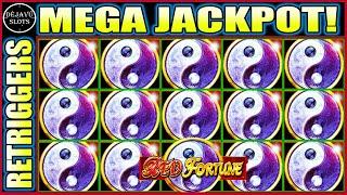 OMG MEGA JACKPOT IT WOULD NOT STOP RETRIGGERING! HIGH LIMIT RED FORTUNE SLOT MACHINE