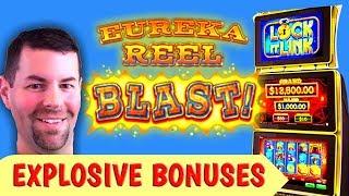Eureka Reel Blast Slot Machine Explosive Bonuses! Big Dynamite!