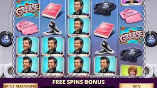 GREASE Video Slot Casino Game with a GREASED LIGHTNING FREE SPIN BONUS