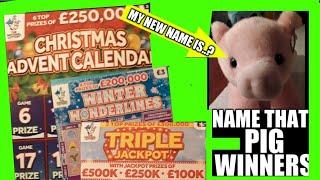 £26,00 Scratchcard.& we pick the winner of NAME THAT PIG!..Monopoly..VIP..Xmas Advent