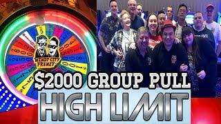 •$2000•HIGH LIMIT GROUP PULL•WHEEL OF FORTUNE MAX BET• 20 PEOPLE•FOUR WINDS CASINO!