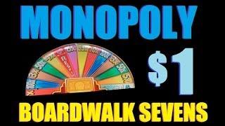 ★ HIGH LIMIT SLOT BIG WIN!! Monopoly Boardwalk Sevens $1 Slot Machine Bonus! ~ WMS
