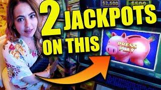 $75/SPIN Using FREE PLAY and I WIN this Massive Jackpot on Piggy Bankin' in Vegas!