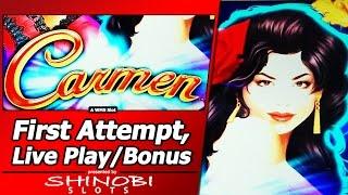 Carmen Slot - Live Play and Free Spins Bonus in First Attempt