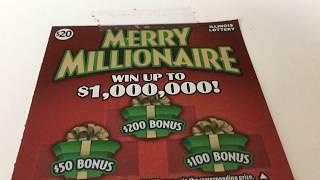 Scratching off a $20 Merry Millionaire Instant Lottery Ticket