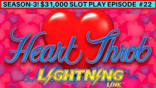 Lighting Link Hearth Throb Slot BIG WIN & Lighting CASH High Stakes Live Play |Season 3| EPISODE #22