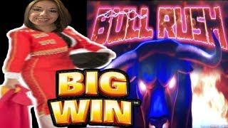 BIG WIN on Bull Rush • Slot Queen is running with the bulls - OL'E •