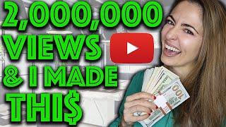 How MUCH MONEY DID YouTube PAY ME for a 2 MILLION VIEW VIRAL VIDEO?