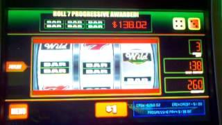 WMS Roll 7's progressive reel machine bonus Big Win!