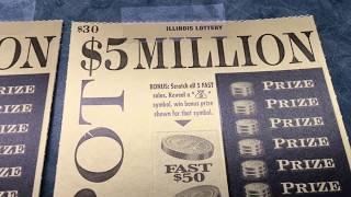 Big Win - $5 Million Jackpot - Playing TWO $30 Instant Lottery Scratch Off Tickets