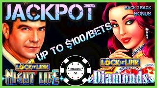 •HIGH LIMIT Lock It Link Diamonds & Night Life HANDPAY JACKPOT •$50 SPIN BONUS Slot Machine