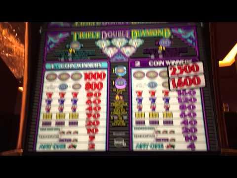Triple Double Diamonds HANDPAY $25 reel slot line hit
