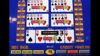 Five Play Video Poker Hit Four 6's @Paris, Las Vegas