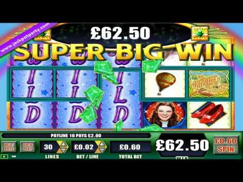 £113.50 SUPER BIG WIN (189 X STAKE) WIZARD OF OZ™  BIG WIN ONLINE SLOTS AT JACKPOT PARTY CASINO