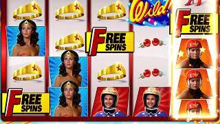 WONDER WOMAN Video Slot Casino Game with an AMAZING AMAZON FREE SPIN BONUS