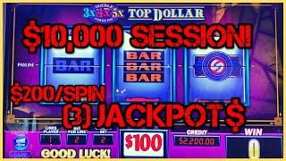 DOUBLE 3X 4X 5X TOP DOLLAR 3 JACKPOT HANDPAYS ★ Slots ★️HIGH LIMIT $10K SESSION $200 SPINS ONLY SLOT