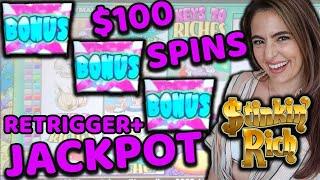 I BET $100 & WON a JACKPOT HANDPAY w/35 BONUS GAMES on a SLOT MACHINE in VEGAS!