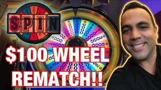 $100 WHEEL OF FORTUNE JACKPOT HANDPAY!! •• $10, $25, $30 & $100 bets!!!