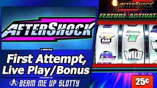 AfterShock Slot - Live Play and Bonus Free Spins on First Attempt